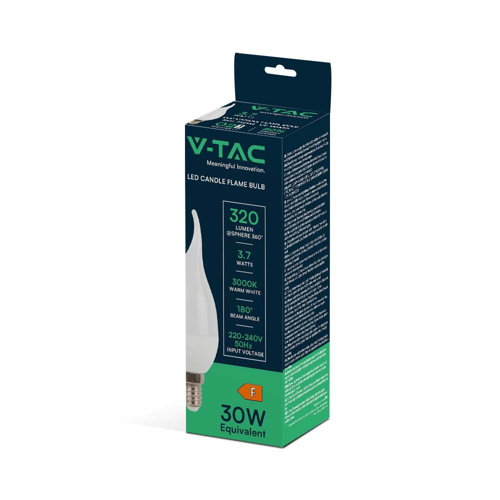 V-TAC Kerzenlampe E14 3,7W Twist Warmweiss 126mm IP20
