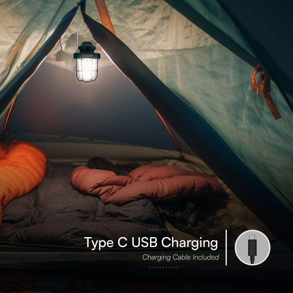 V-TAC Campinglicht 5W Warmweiss+Weiss 100mm IP44