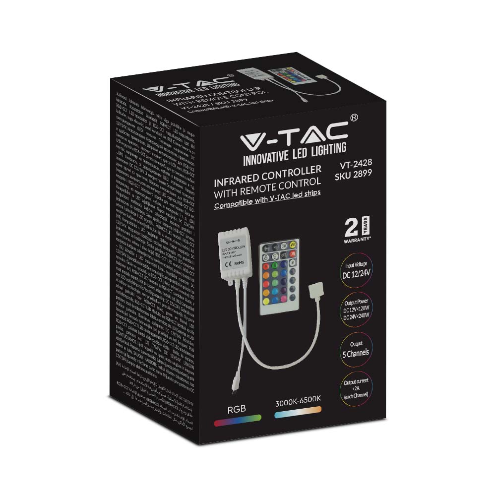 V-TAC Infrarot Controller 28 Tasten DC:12/24V 60mm IP
