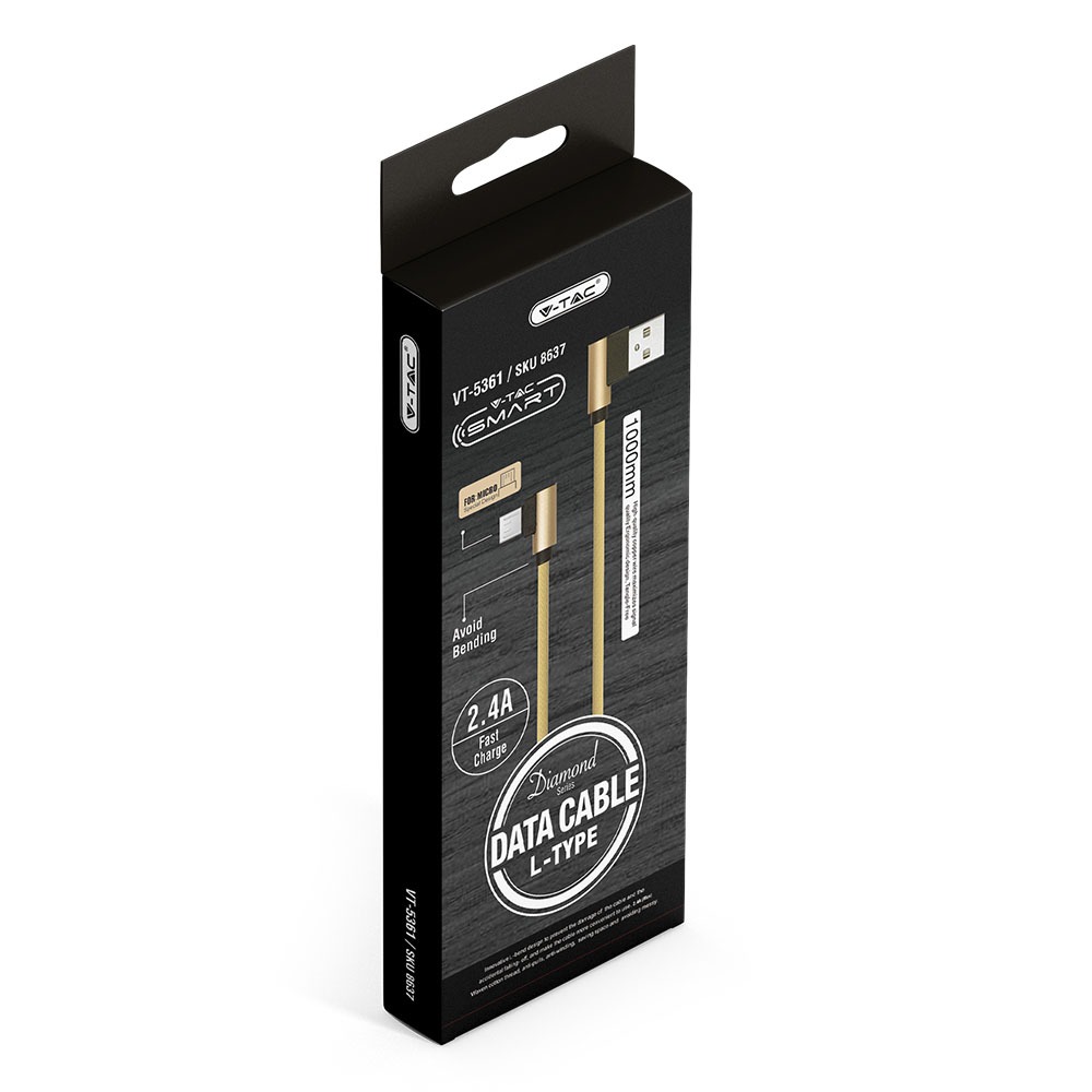 V-TAC USB Kabel Micro USB 75mm