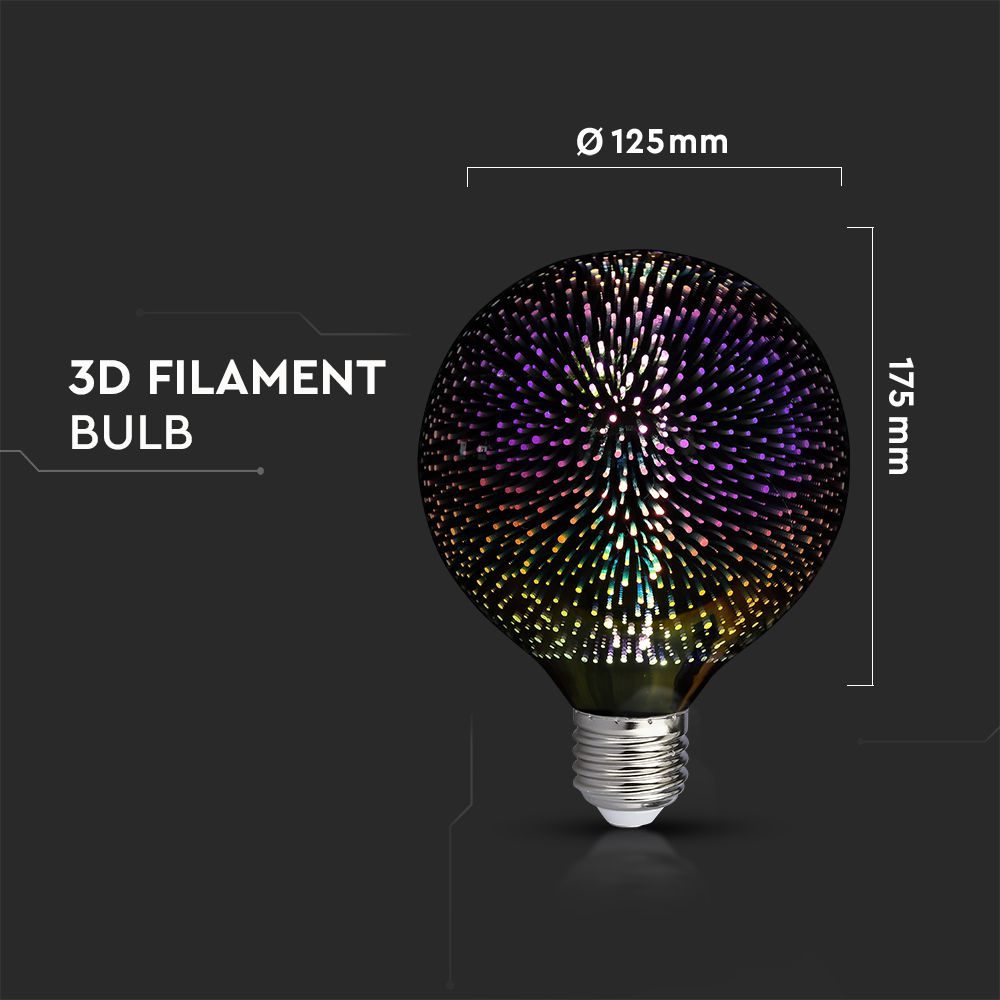 V-TAC Designer Glühbirne E27 4W G125 Warmweiss 127mm IP20