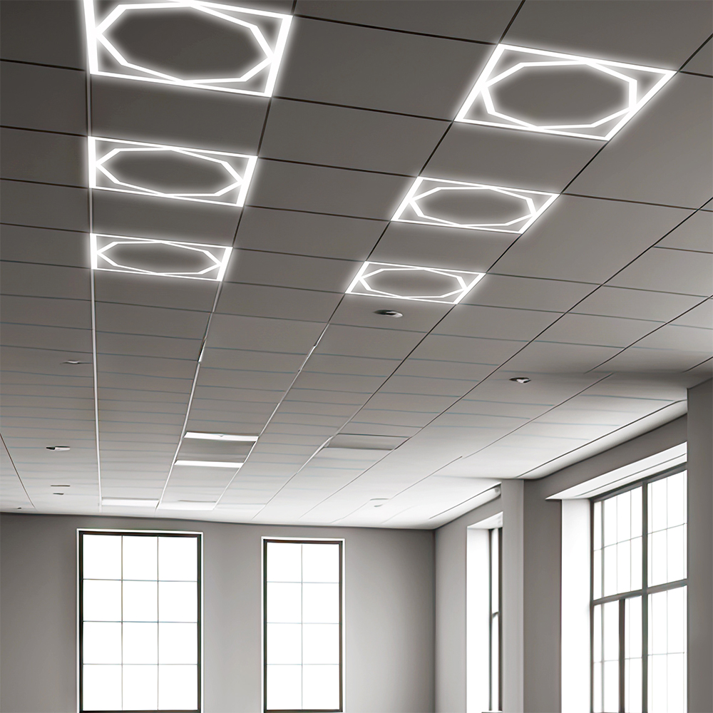 V-TAC LED-Panel 595x595 mm 72W Achteck-Design Dual-Lifud-Treiber flimmerfrei Tageslichtweiß 6500K