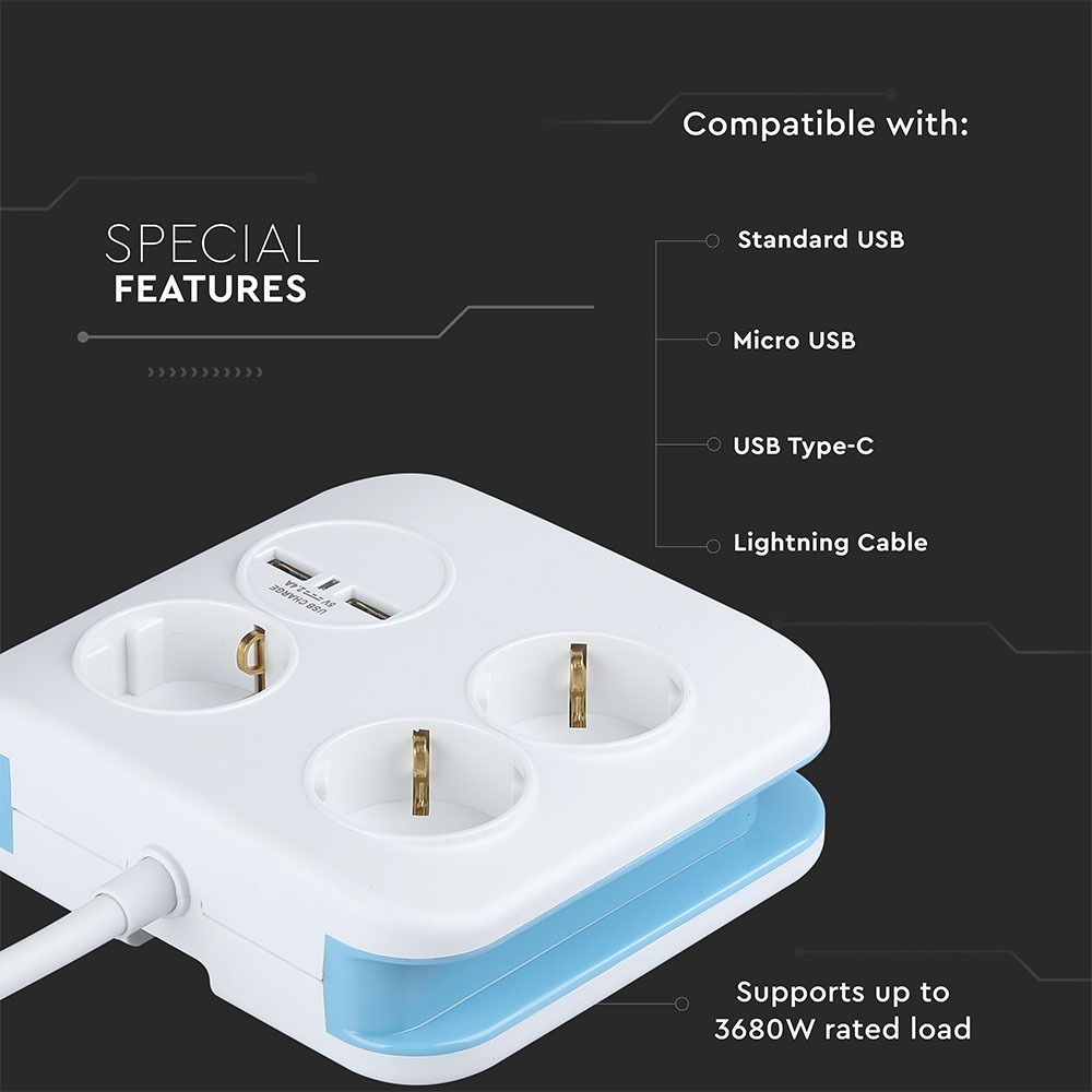 V-TAC Adapter 3680W Quadrat IP20 45mm