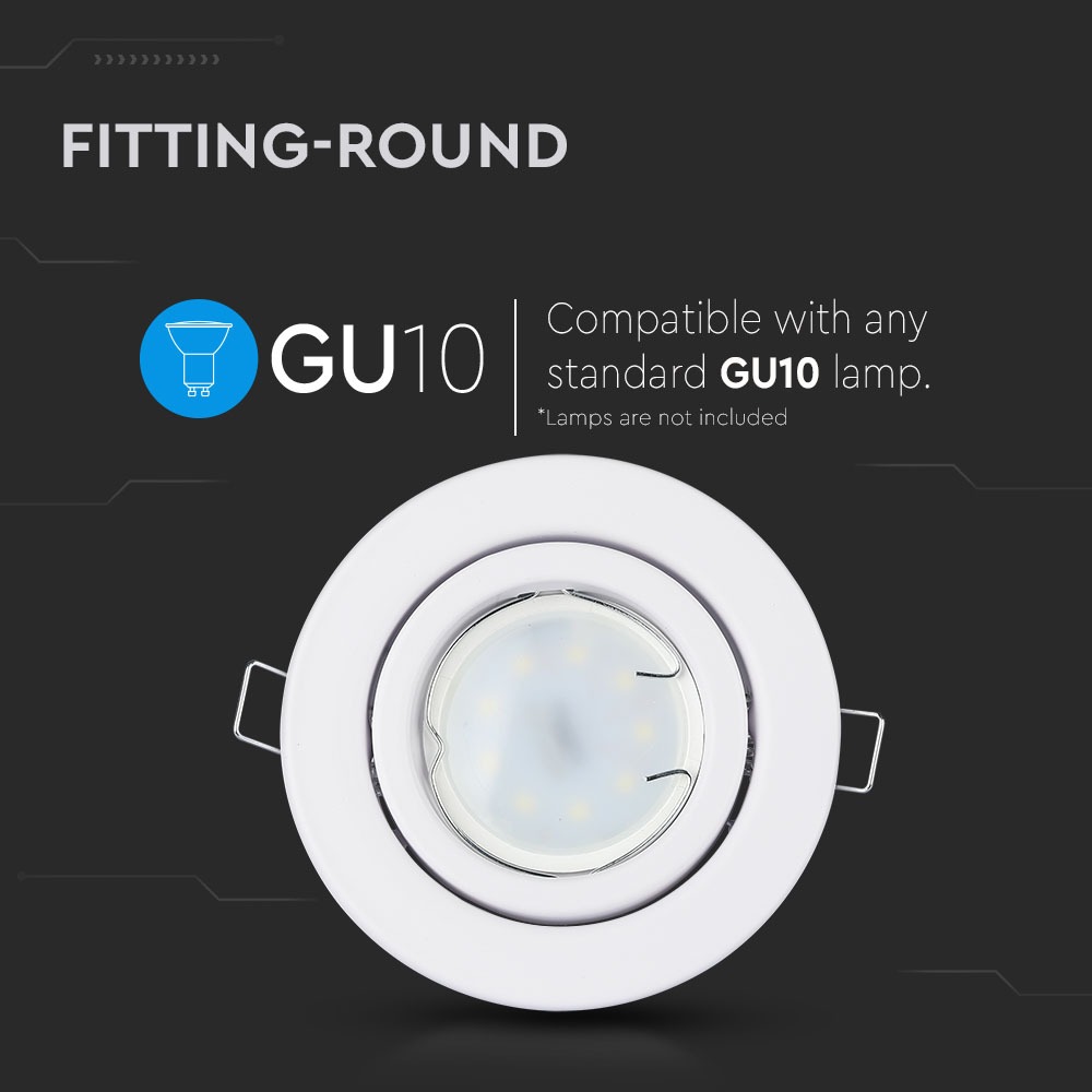 V-TAC Einbauleuchte GU10 105mm IP20