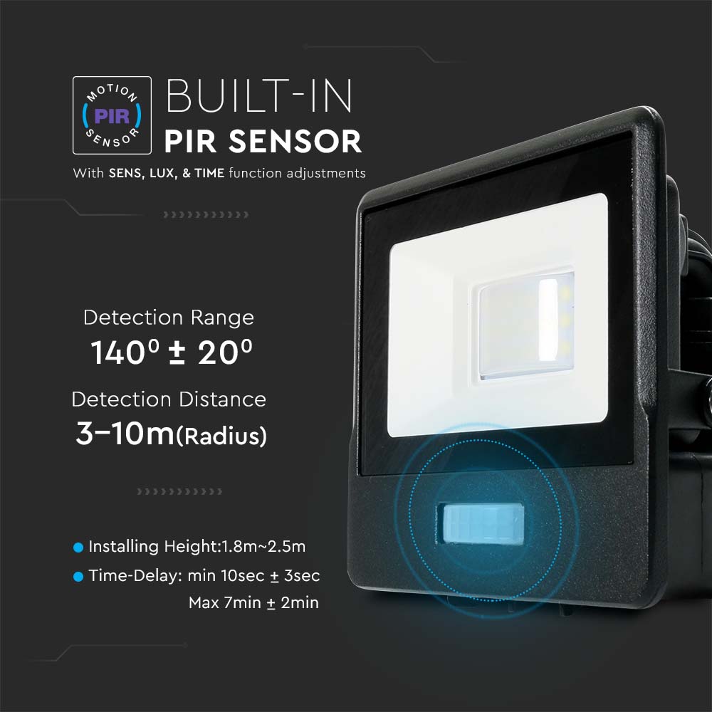 V-TAC LED Flutlicht 10W Warmweiss 138mm IP65