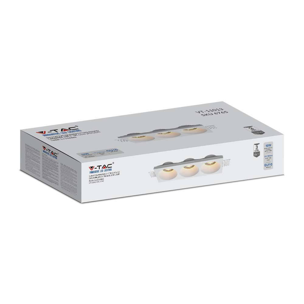 V-TAC Einbauleuchte 3XGU10 Rund IP20 305mm
