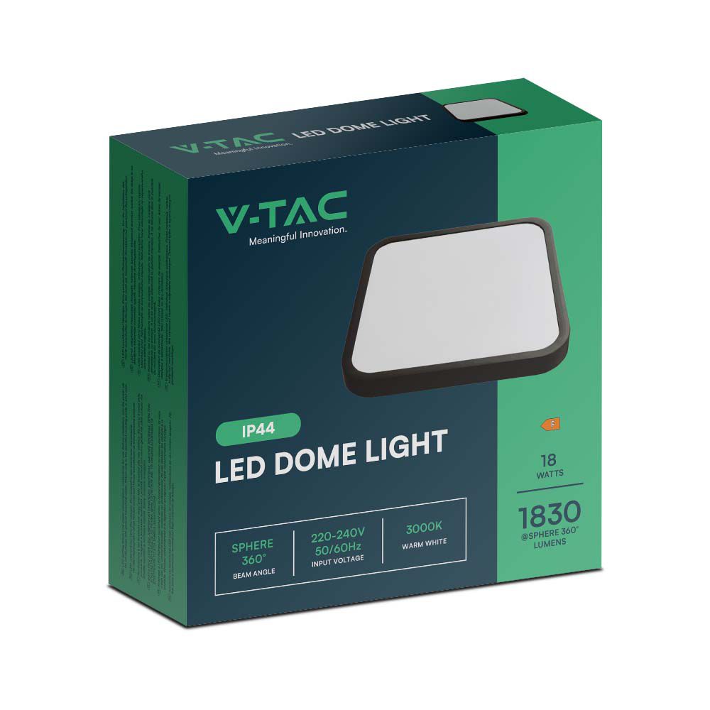 V-TAC Deckenleuchte 18W Quadrat 6500K IP44