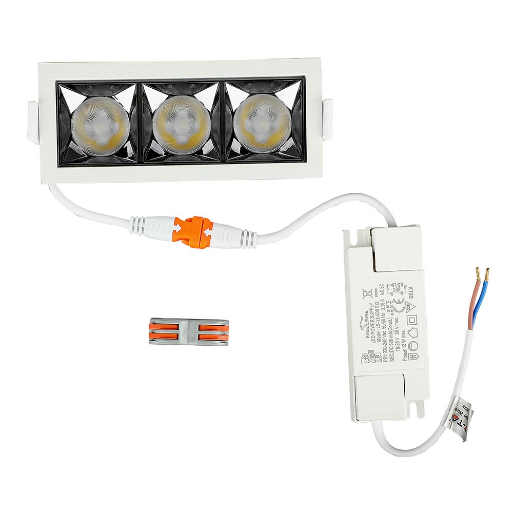 V-TAC LED Downlight 12W Rechteckig 5700K 80mm IP20