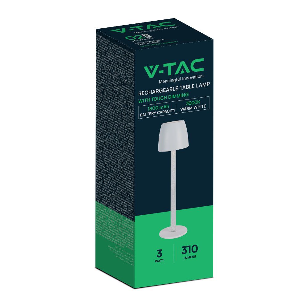 V-TAC Tischlampe 3W Warmweiss 130mm IP20