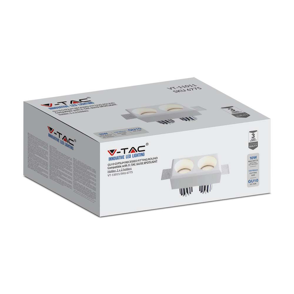 V-TAC Einbauleuchte 2XGU10 175mm IP20
