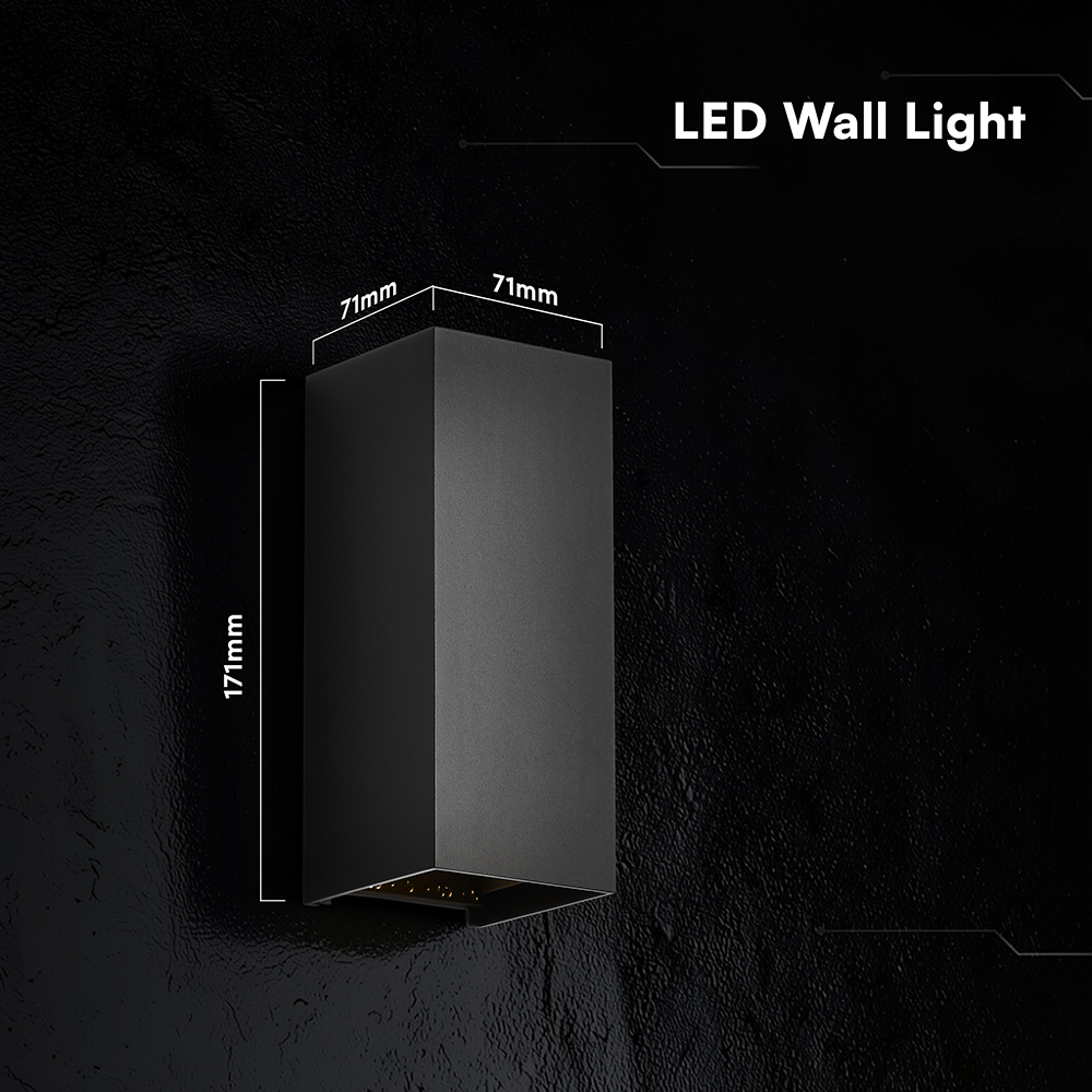 V-TAC LED-Außenwandleuchte 10W CCT 3in1 schwarz IP65 (VT-120112-B)