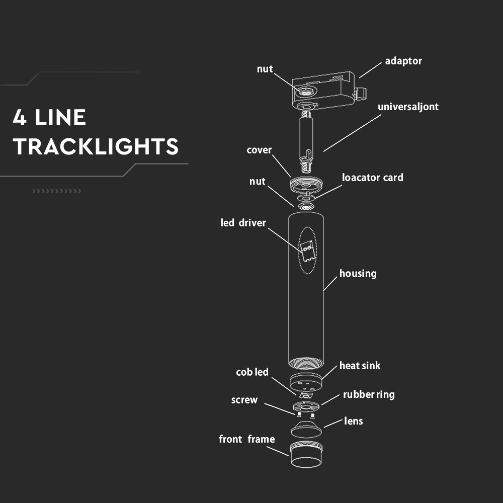 V-TAC LED Schienenleuchte 15W 5000K