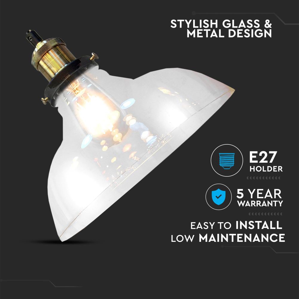 V-TAC Pendelleuchte E27 60W IP20 300mm