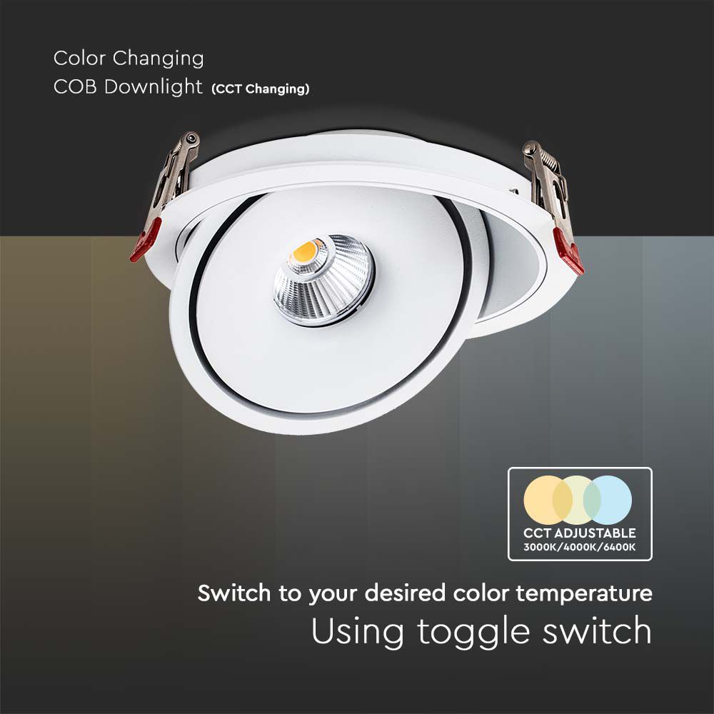 V-TAC LED Downlight 12W 3IN1 160mm IP20