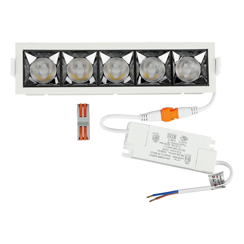 V-TAC LED Downlight 20W Rechteckig Warmweiss 55mm IP20