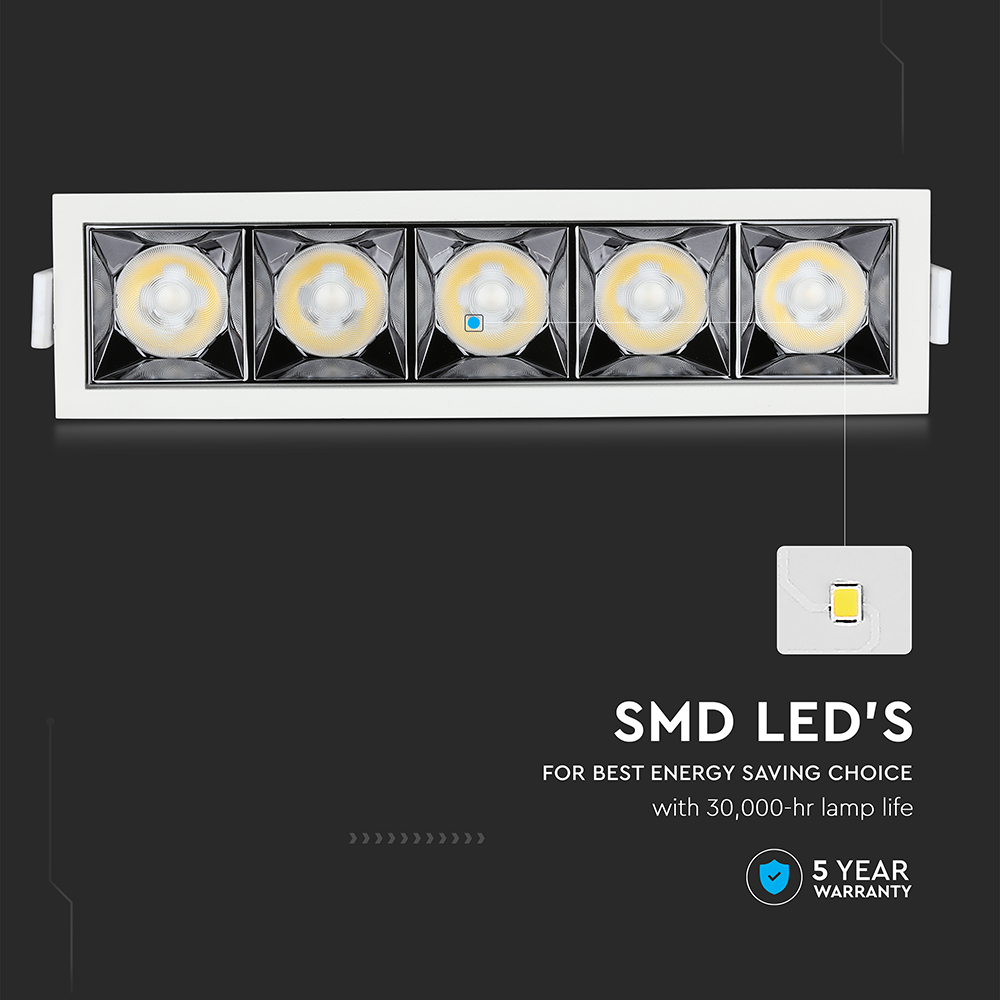 V-TAC LED Downlight 20W Rechteck Warmweiss 55mm IP20