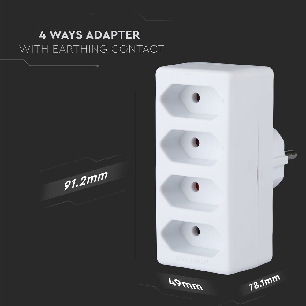 V-TAC Adapter AC 250V 16A 50mm IP20