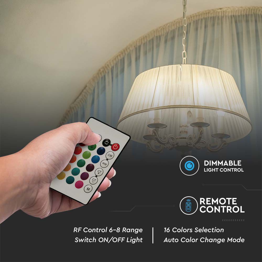 V-TAC Kerzenlampe E14 4,8W RGB 53mm IP20