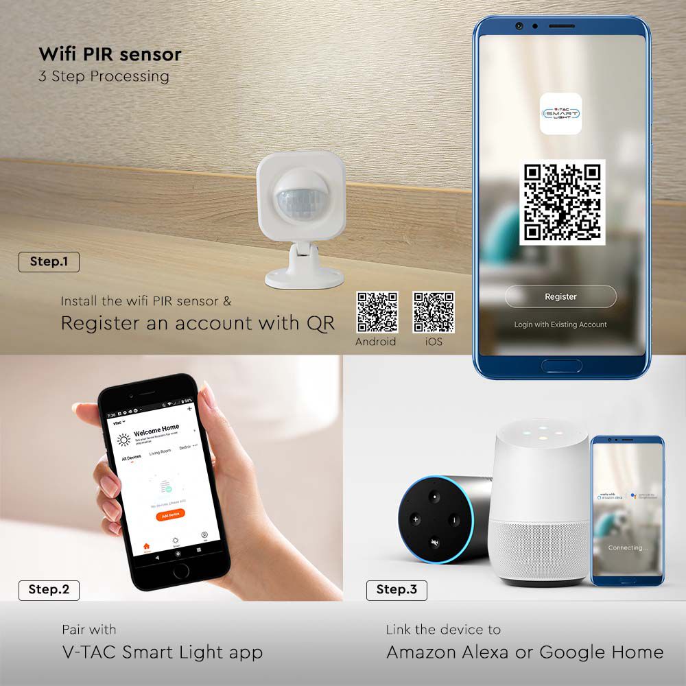 V-TAC Bewegungsmelder WLAN PIR Sensor