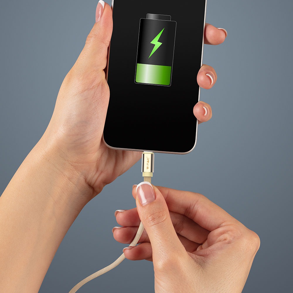 V-TAC USB Kabel Micro USB 2,4A 75mm