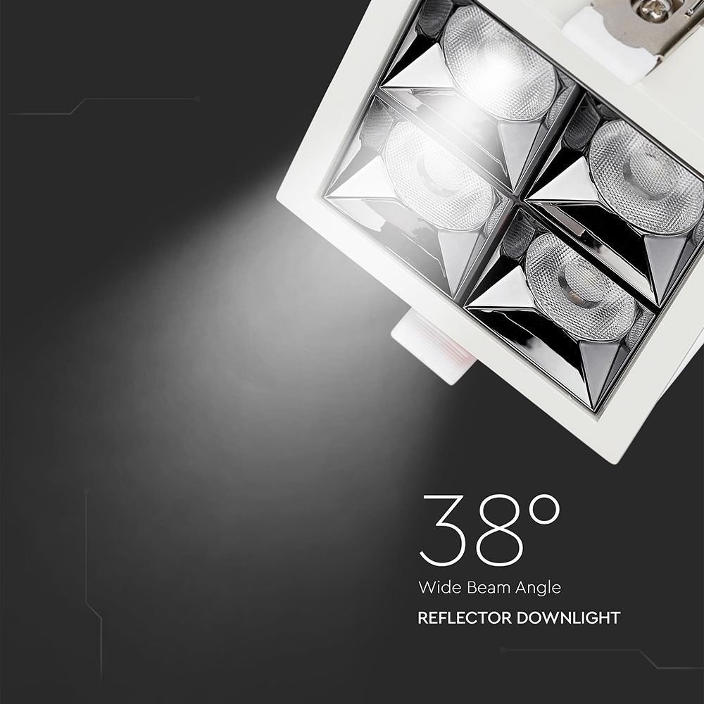 V-TAC LED Downlight 16W Quadrat Warmweiss 110mm IP20
