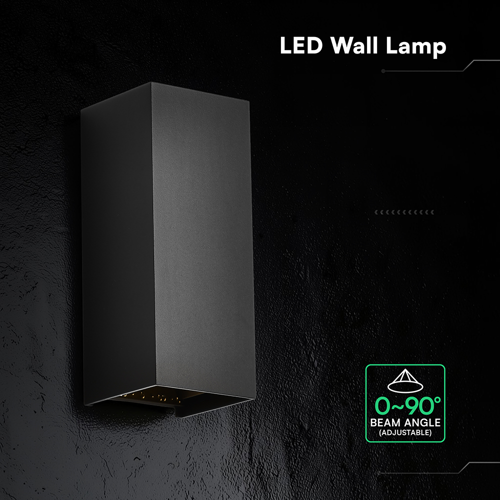 V-TAC LED-Außenwandleuchte 10W CCT 3in1 schwarz IP65 (VT-120112-B)