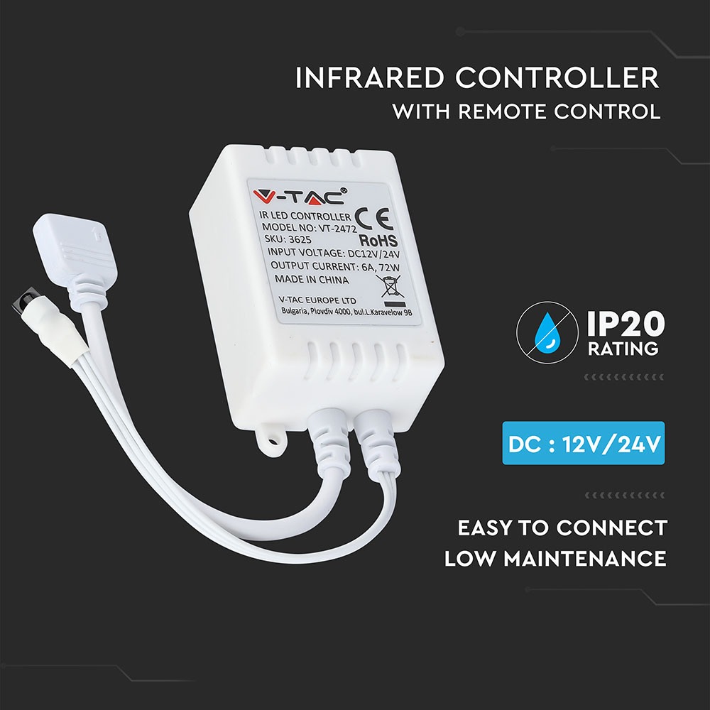 V-TAC Controller 12V 6A IP20