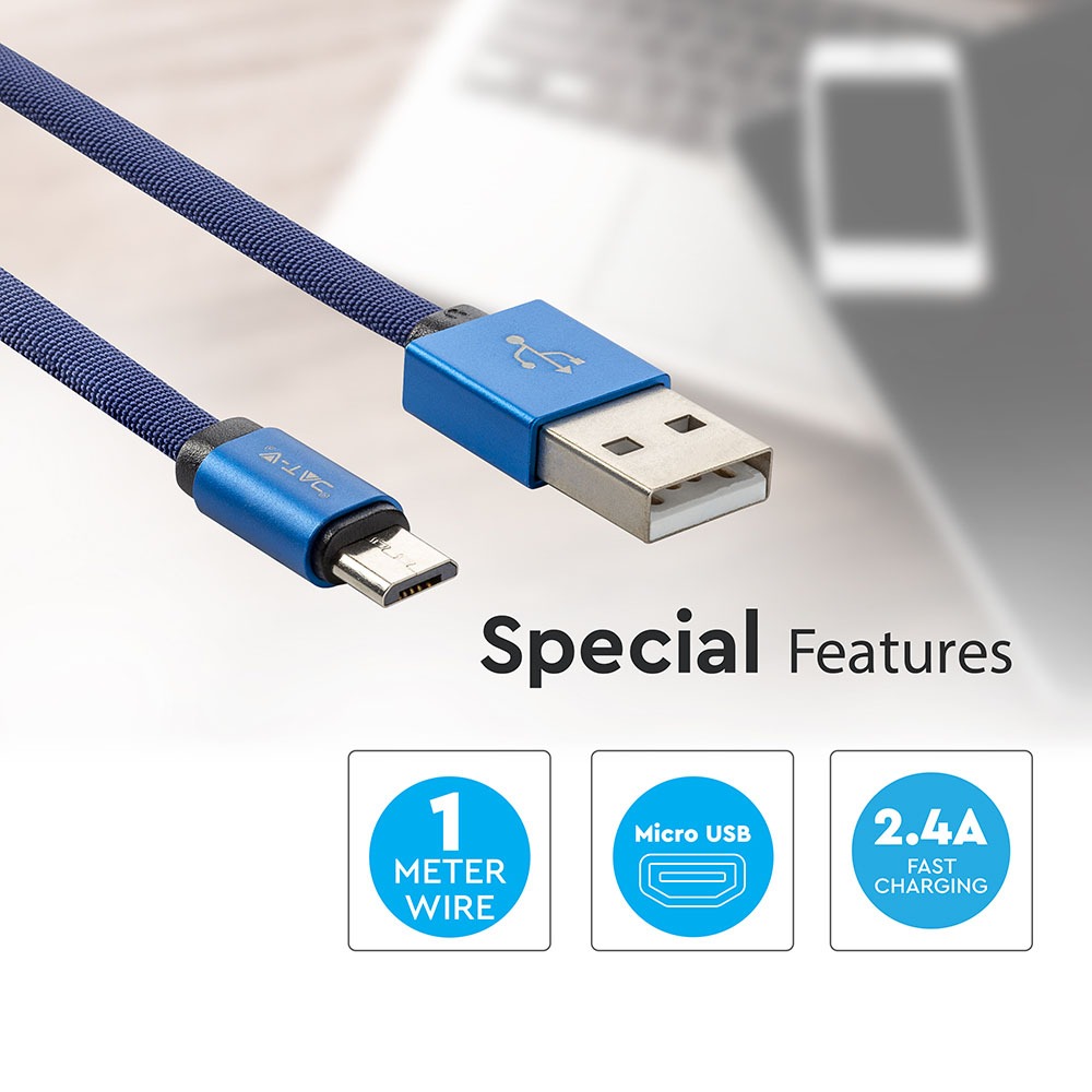 V-TAC USB Kabel Micro USB 75mm