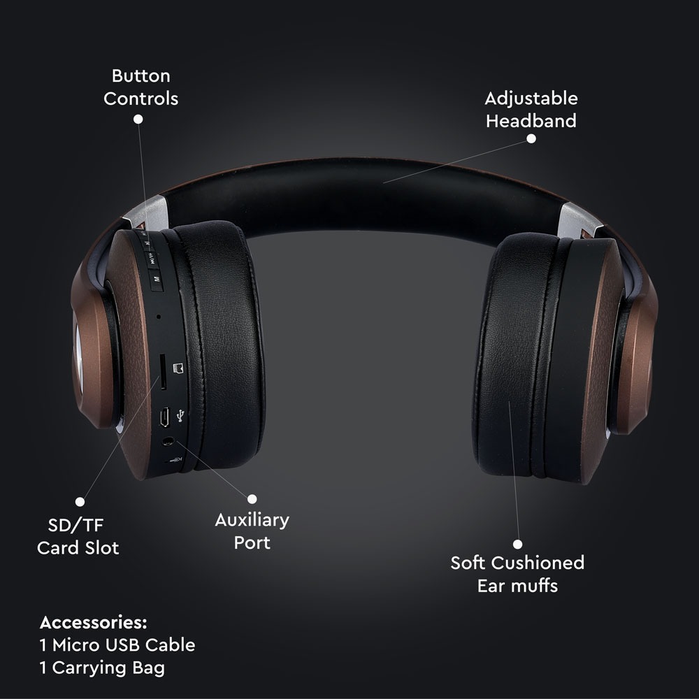 V-TAC On-Ear Kopfhörer VT-6322-A-BR