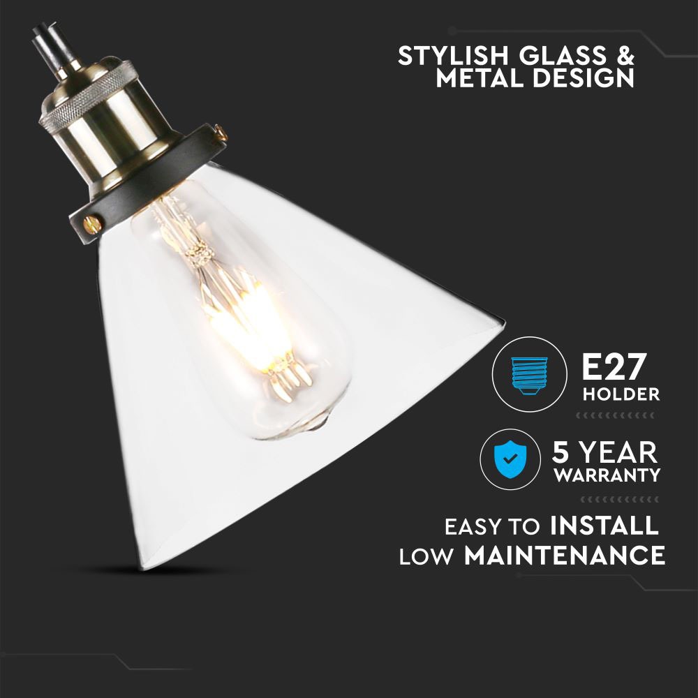 V-TAC Pendelleuchte E27 60W IP20 230mm