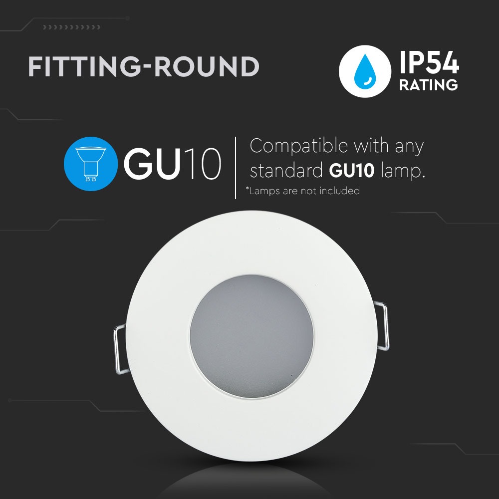 V-TAC Einbauleuchte GU10 IP54 Rund 100mm