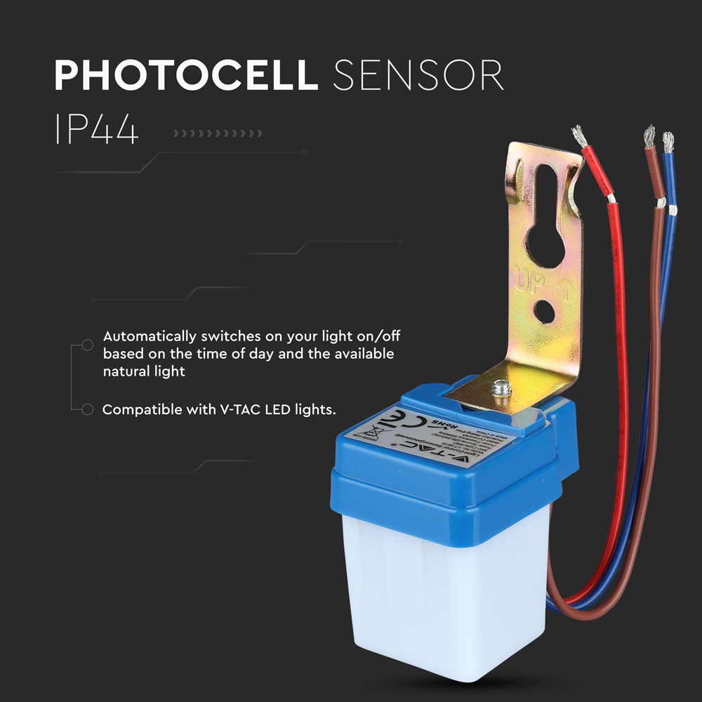 V-TAC Bewegungsmelder Photocell Sensor 6A IP44 38mm