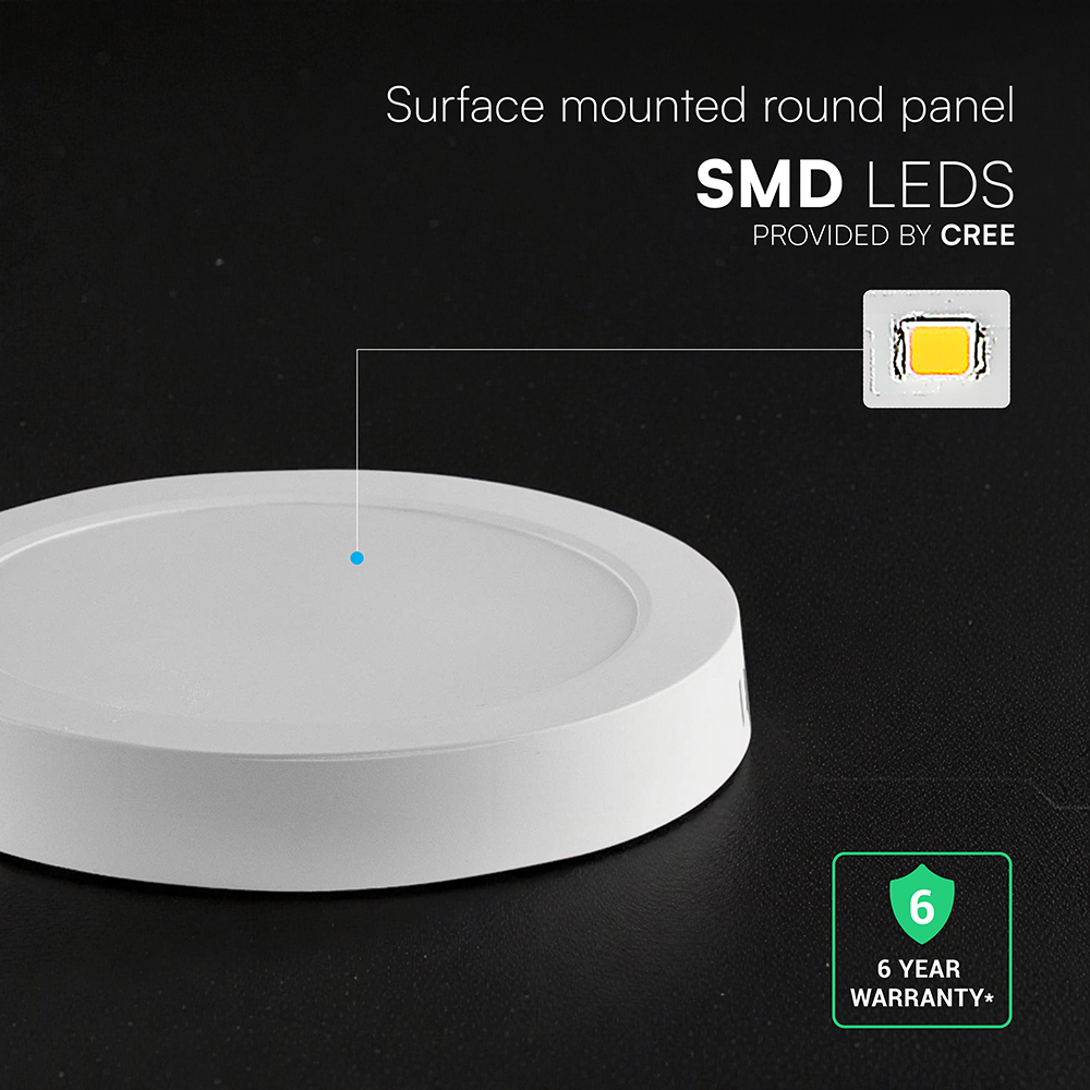V-TAC LED Mini Panel 12W Rund 3IN1 IP20
