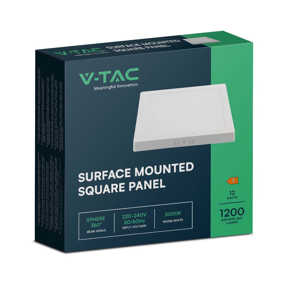 V-TAC LED Mini Panel 12W Quadrat 6500K 175mm IP20
