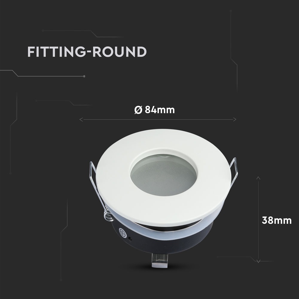 V-TAC Einbauleuchte GU10 IP54 Rund 100mm