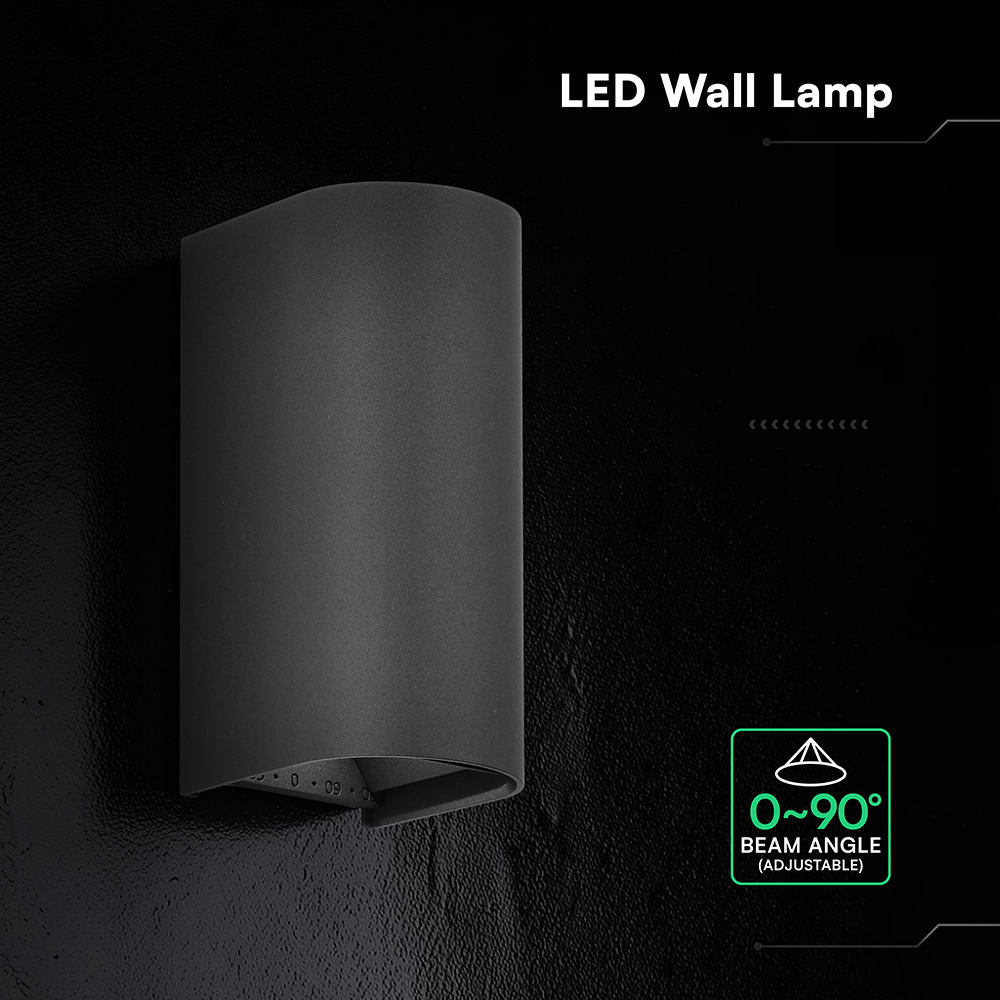 V-TAC LED-Außenwandleuchte 10W CCT 3in1 schwarz IP65 (VT-120113-B)