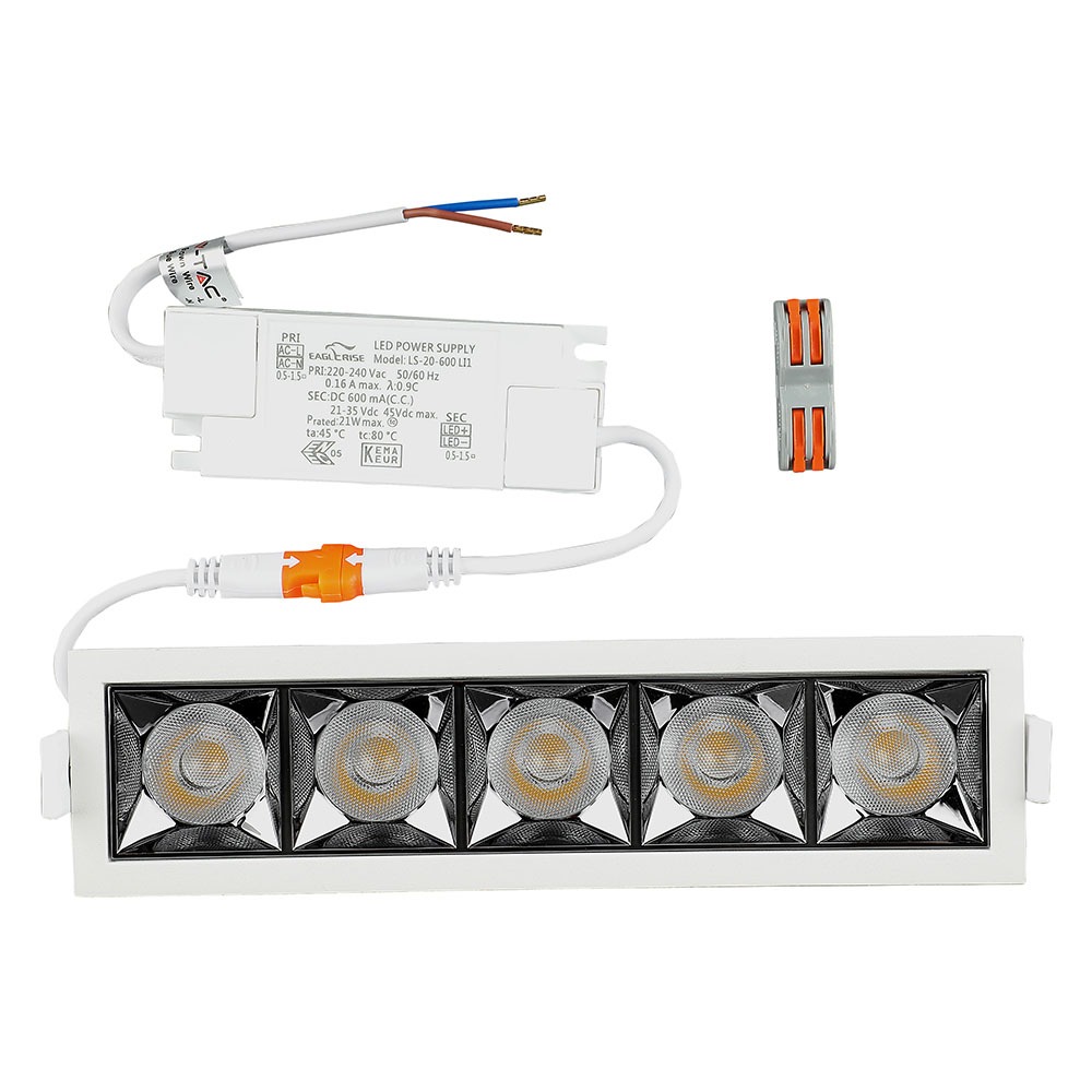 V-TAC LED Downlight 20W Rechteckig Warmweiss 55mm IP20