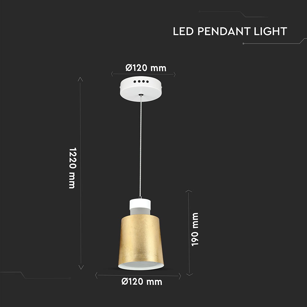 V-TAC Pendelleuchte 7W Warmweiss 240mm IP20