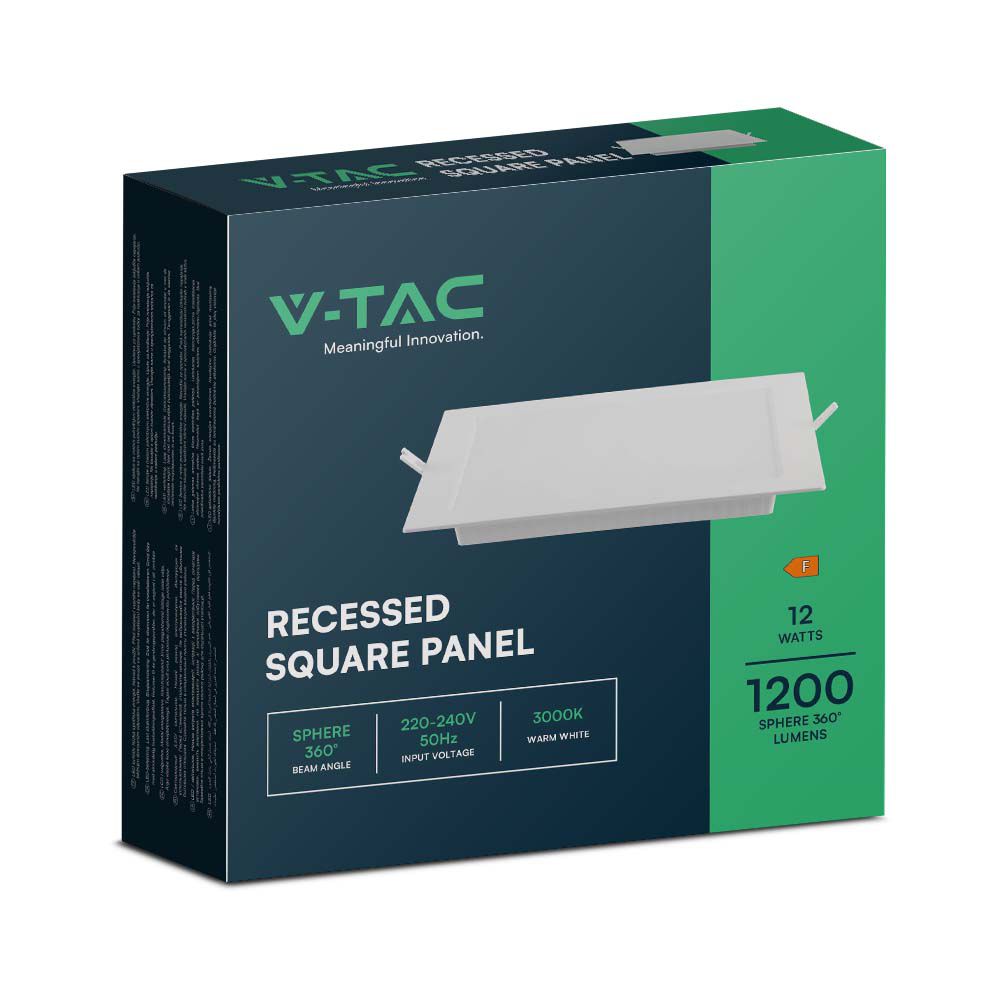 V-TAC LED Mini Panel 12W Quadrat 4000K 205mm IP20
