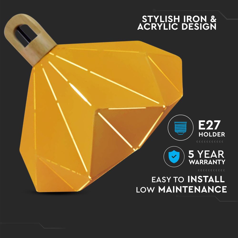 V-TAC Pendelleuchte E27 60W Gelb 330mm IP20