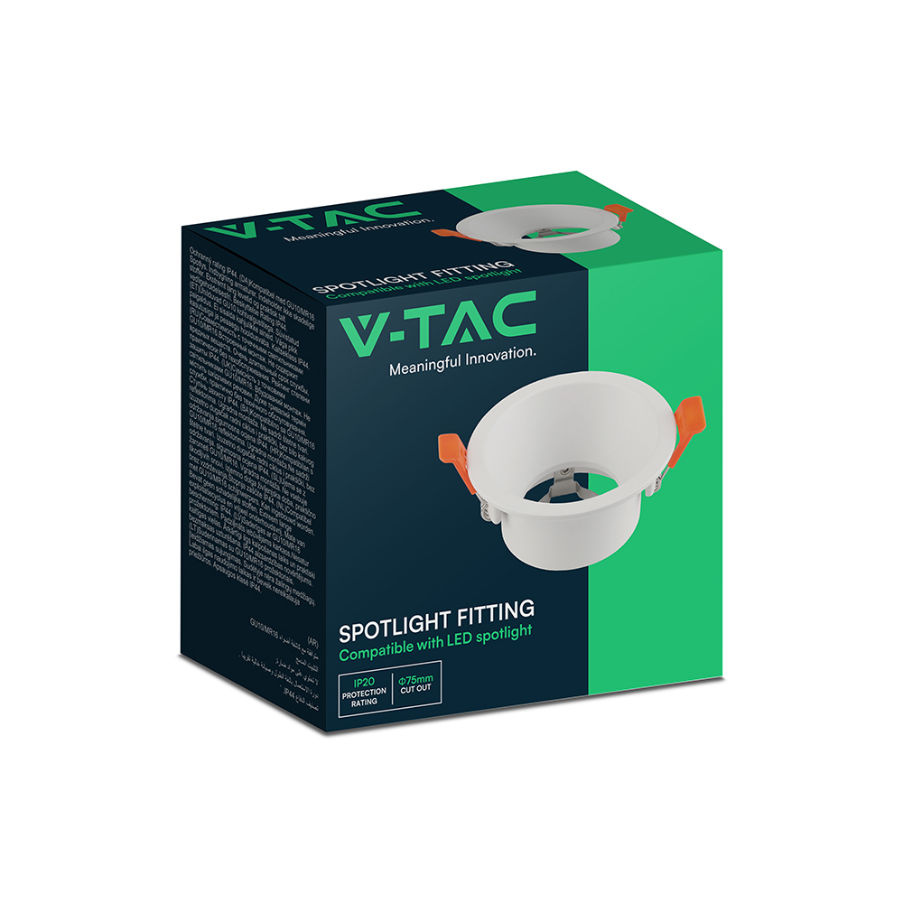 V-TAC Einbauleuchte GU10 Rund IP20
