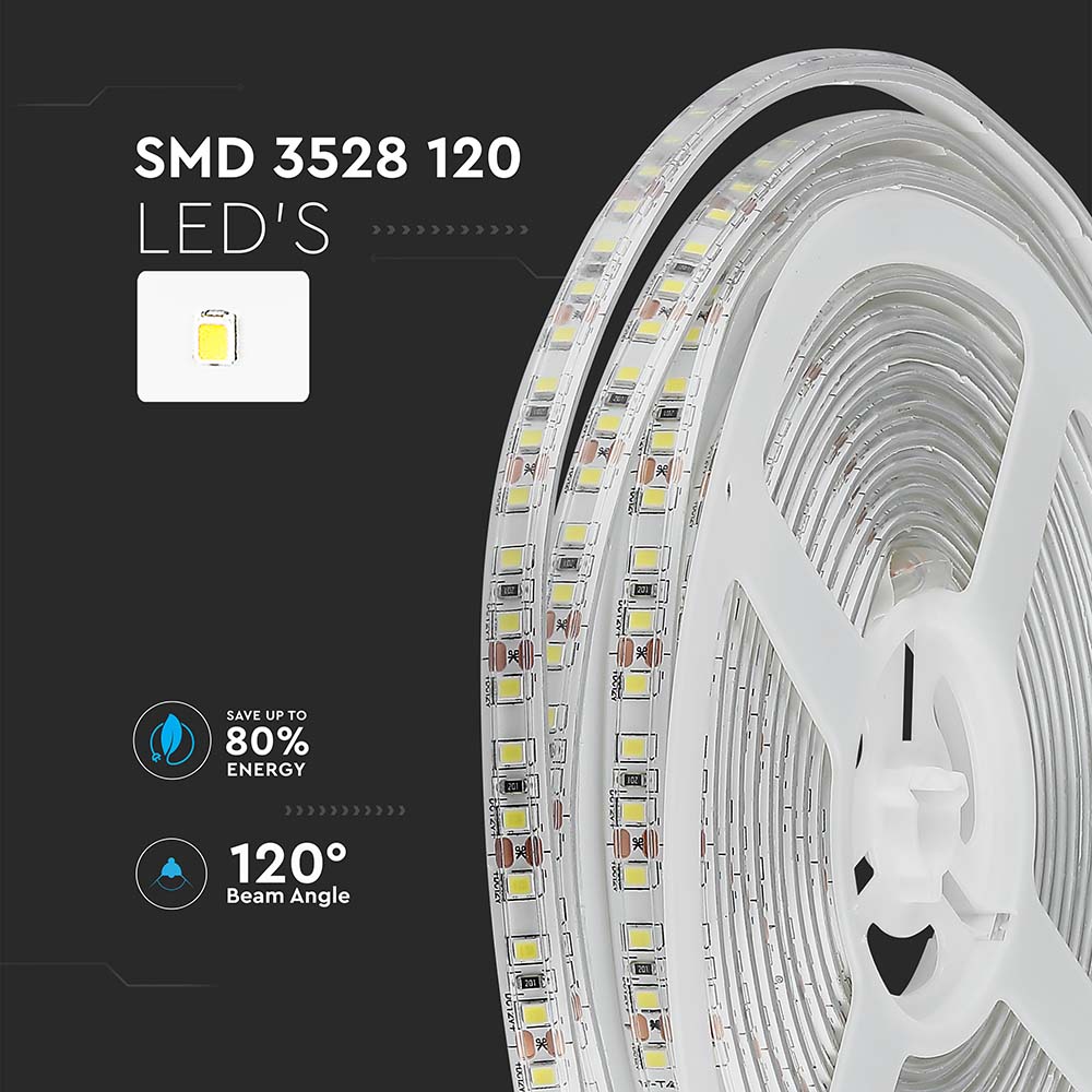 V-TAC LED Streifen 120 10W Weiß 5000mm IP65
