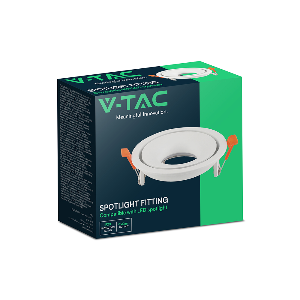 V-TAC Einbauleuchte GU10 Rund IP20