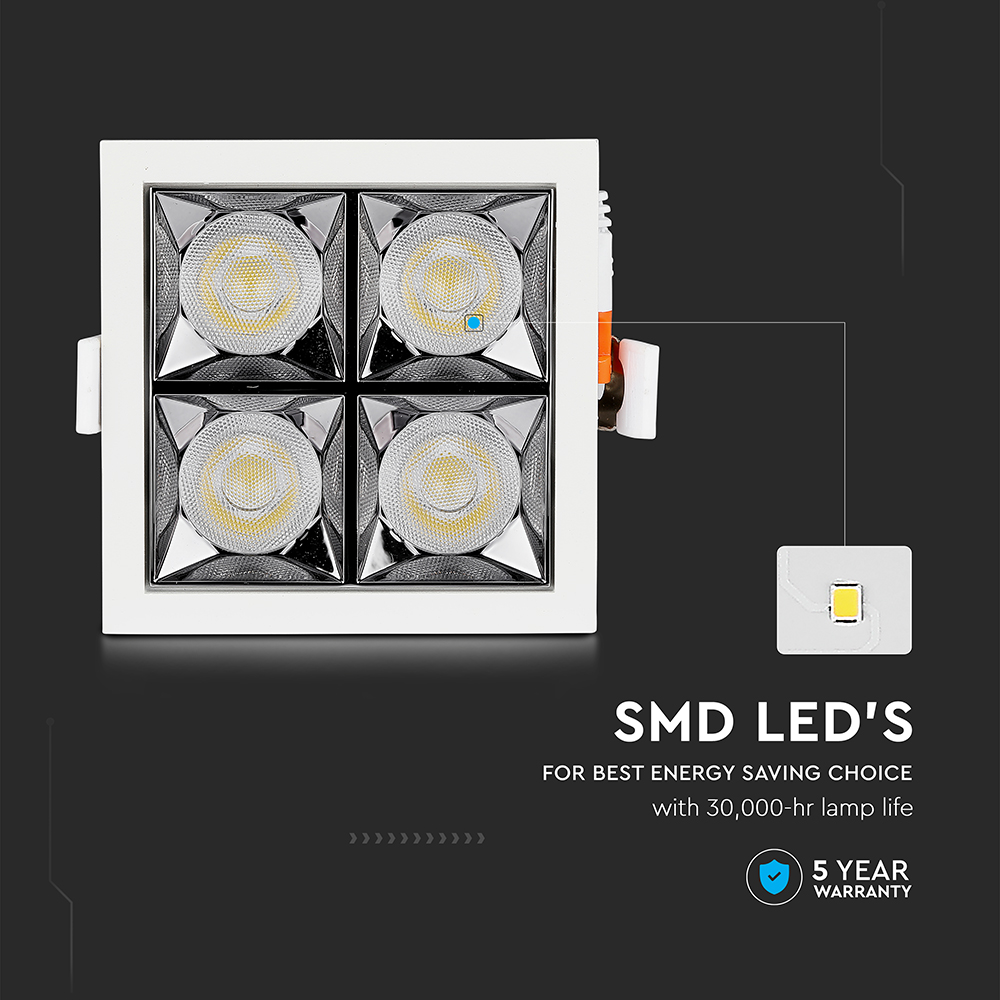 V-TAC LED Downlight 16W Quadrat 5700K