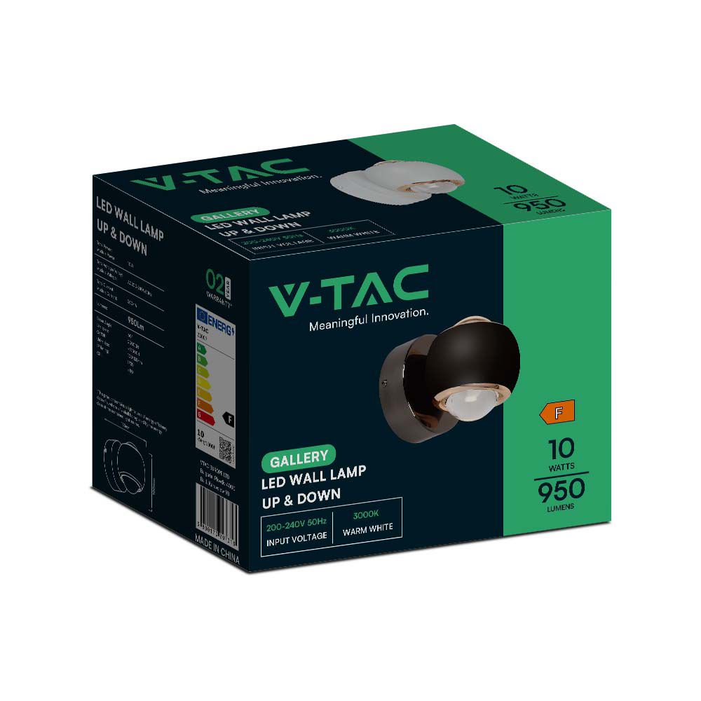 V-TAC Wandleuchte 10W Rund Warmweiss 200mm IP20