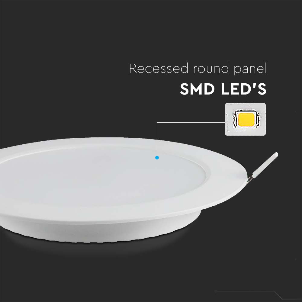 V-TAC LED Mini Panel 12W Rund Warmweiss 175mm IP20