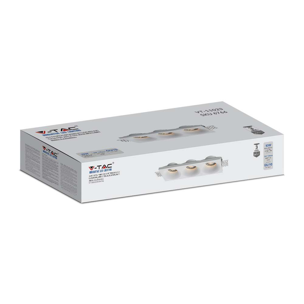 V-TAC Einbauleuchte 3XGU10 Rund IP20 305mm