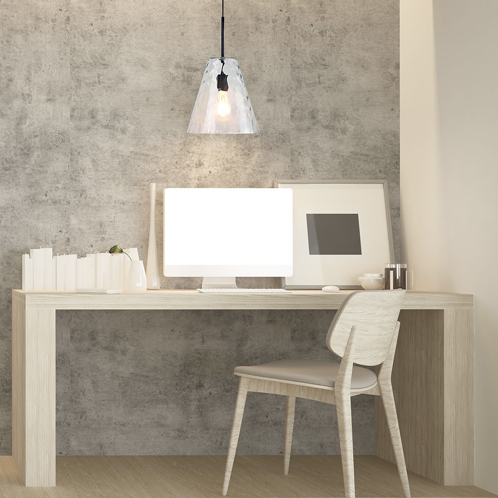 V-TAC Pendelleuchte E27 60W Glas Metall 320mm IP