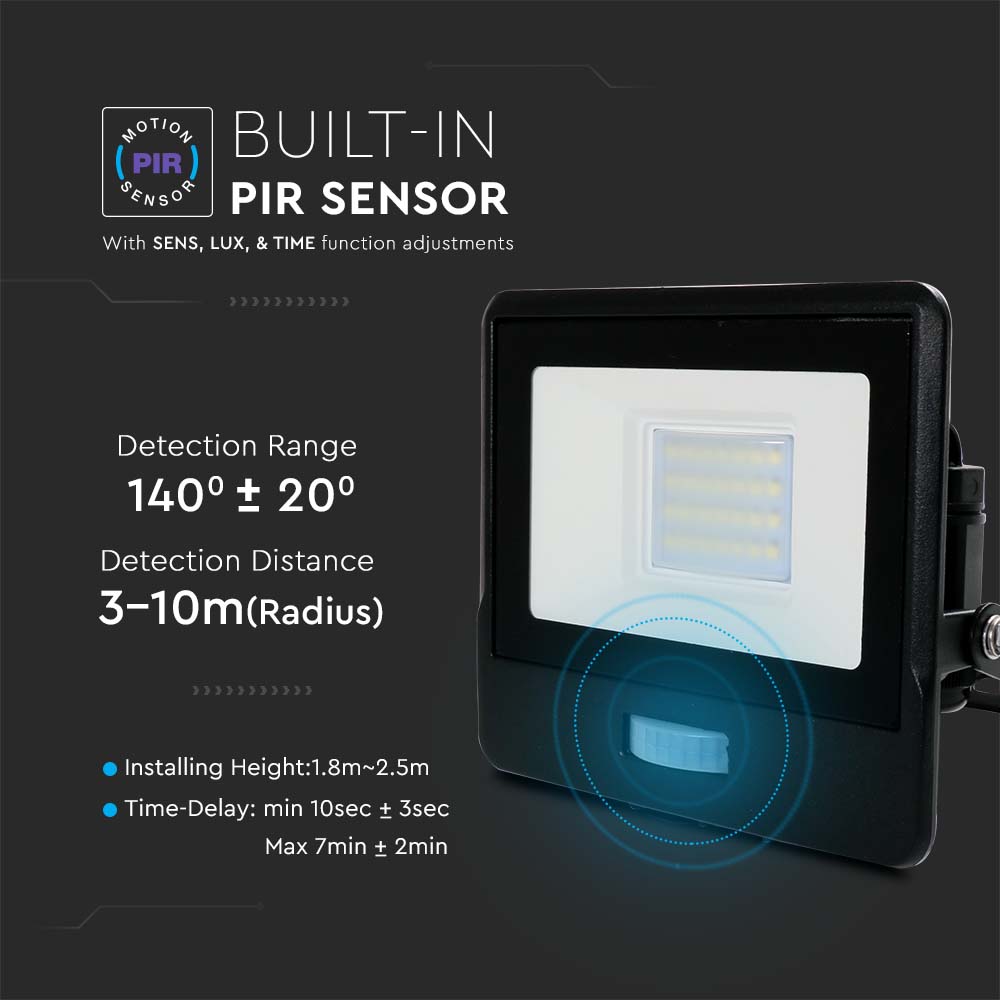 V-TAC Flutlicht 20W Warmweiss 162mm IP65