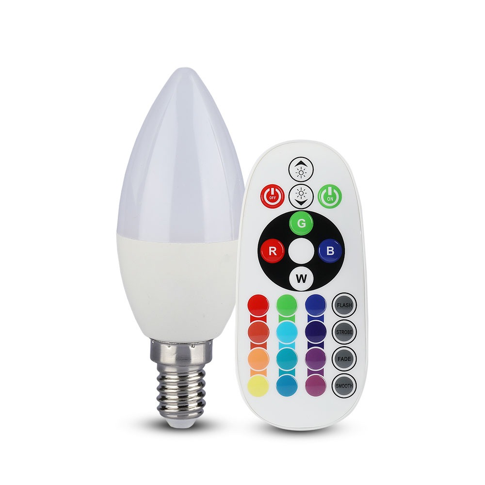 V-TAC Kerzenlampe E14 3,5W RGB 50mm IP20